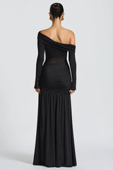 Round Neck Asymmetrical Sheath Prom Dress