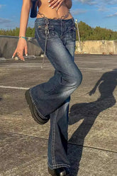 Slim Flare Multi Pocket Trendy Denim Jeans