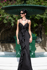 Chic Slim Floral Ribbon Satin Cami Boho Dress