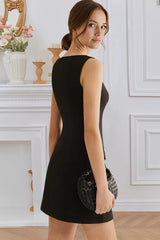 Elegant Rose Button Work Dress