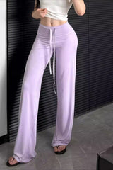 High Waist Soft Modal Wide Leg Slim Athletic Pants