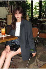 Wide Shoulder Office Blazer