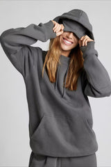 Solid Color Hoodie Pants Sleep Set Activewear Set