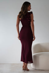 Sexy Tulle One Shoulder Floral Bodycon Slim Formal Dress