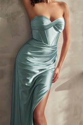 High Stretch Pleated Bodycon Prom Dress