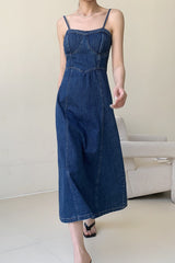 Slim Fit Maxi Denim Dress