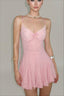 Tie Strap V Neck Flared Mini Dress