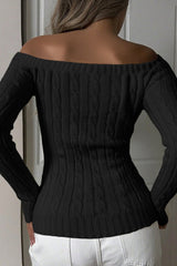 Slim Fit Off Shoulder Sweater
