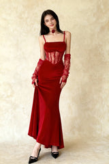 Velvet Lace Maxi Dress