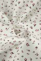 Vintage Floral Tie Buttoned Puff Sleeve Blouse