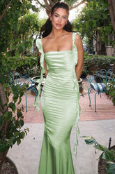 Tie-Back Ruffle Slip Dress