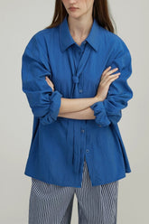 Tencel Draped Tie Blouse