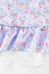 Ruffled Collar Floral Work Dress