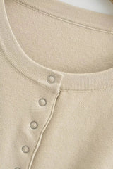 Slim Fit Knit Patchwork Cardigan