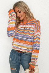 Casual Colorblock Knit Sweater