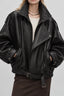 Soft PU Leather Belted Jacket