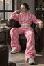 Pink Camo Zip Hoodie Two Piece Set