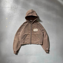 Embroidered Patch Loose Hoodie