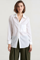 Linen Relaxed Collared Long Blouse