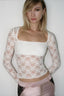 Floral Lace Square Neck Long Sleeved T-shirts