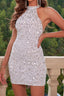 Sequin Low-Back Mini Party Dress
