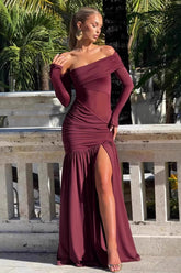 Slim Fit Round Neck Ruched Sheer Bodycon Formal Dress