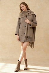 Fashion Knitted Casual Single Breasted Warm Long Sleeve Coats