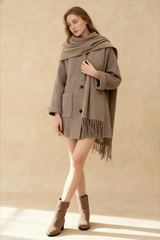 Fashion Knitted Casual Single Breasted Warm Long Sleeve Coats