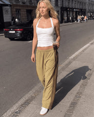 Side Stripe Airy Casual Wide Leg Sweat Pants