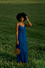 DressBetty - Elegant V Neck Tunic Ruffles Maxi Dress