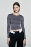 DressBetty - 2024 Basic Round Neck Long Sleeve Pullover Tee