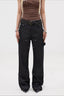 Rhinestone Raw Denim Low Rise Flare Jeans