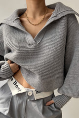 Long Sleeve Collar Knit Sweater