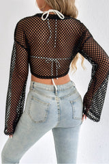 Crochet Bell Sleeve Crop Sweater