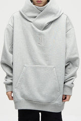 Embroidered Turtleneck Fleece Hoodie