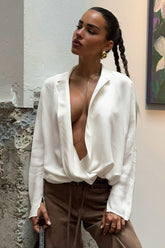 Deep V Cross Over Blouse