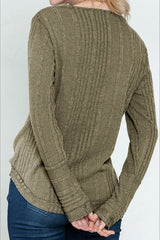 Loose Fit Knit V Neck Sweater