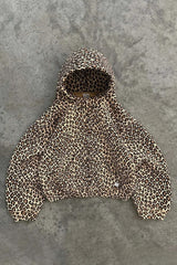 Y2K Leopard Print Hip-Hop Zip Hoodie