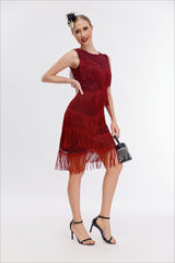 Vintage Beaded Fringe Party Dress