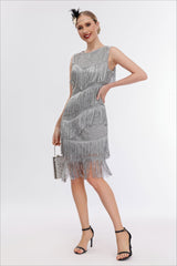 Vintage Beaded Fringe Party Dress