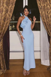 Flirty Halter Slit Party Dress