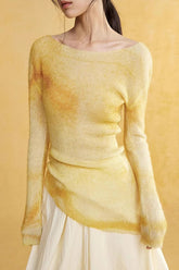 Soft Deconstructed Print Knit Top