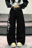 Rose Embroidered Stretch Straight Leg Jeans