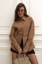 Slim Fit Ruched Waist Blouse
