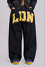 Bold Letter Graphic Loose Straight Jeans