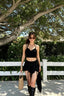 Gothic Black Ruched Waist Mini Skirt