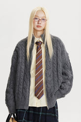 Oversized Cable Knit Cardigan