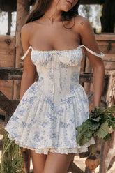 Bow Strap Tunic Floral Dress