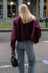 Burgundy Casual Zip Jacket