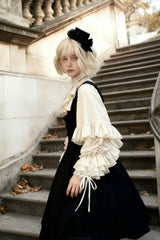 Dark Frill Batwing Sleeve Top